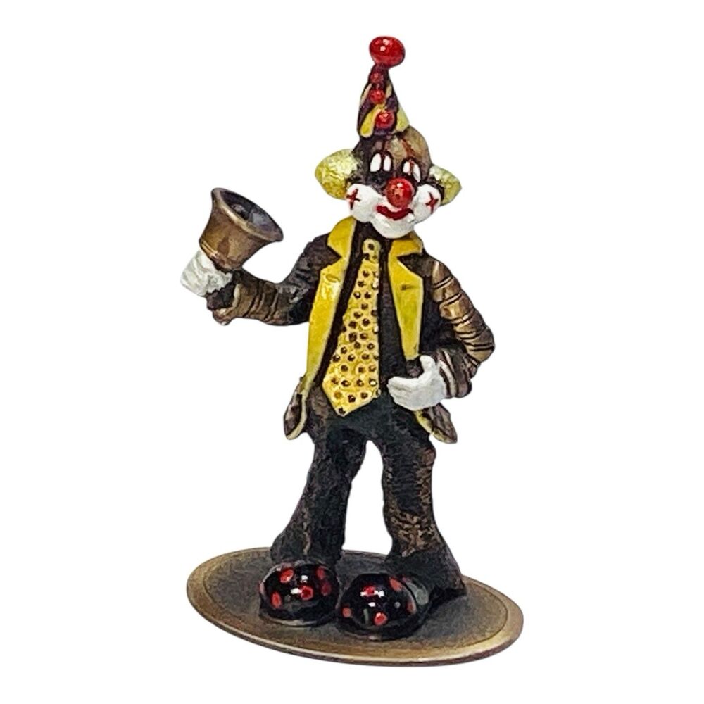 Pewter Clown Happy Chappies Hand Painted Mark Models Ring A Ding Ron England 3in